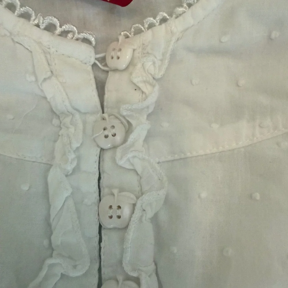 Apple‎ Bottoms Girls White Swiss Dot One Shoulder Ruffle Dress Size 4 Cotton Y2K